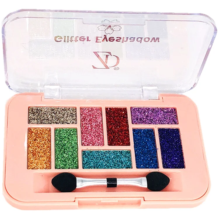 Hot Selling OEM Mineral Pigments Shimmer Palette Waterproof Pressed Glitter Eyeshadow
