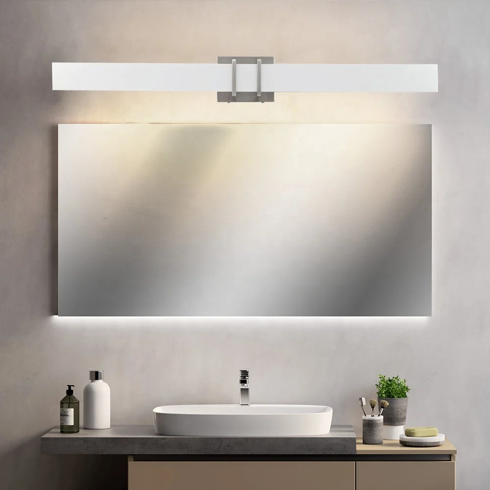 bathroom vanity lamps mirror light fixtures LED 20w 120v 3cct acrylic diffuser linear lamp indoor lights dimmable