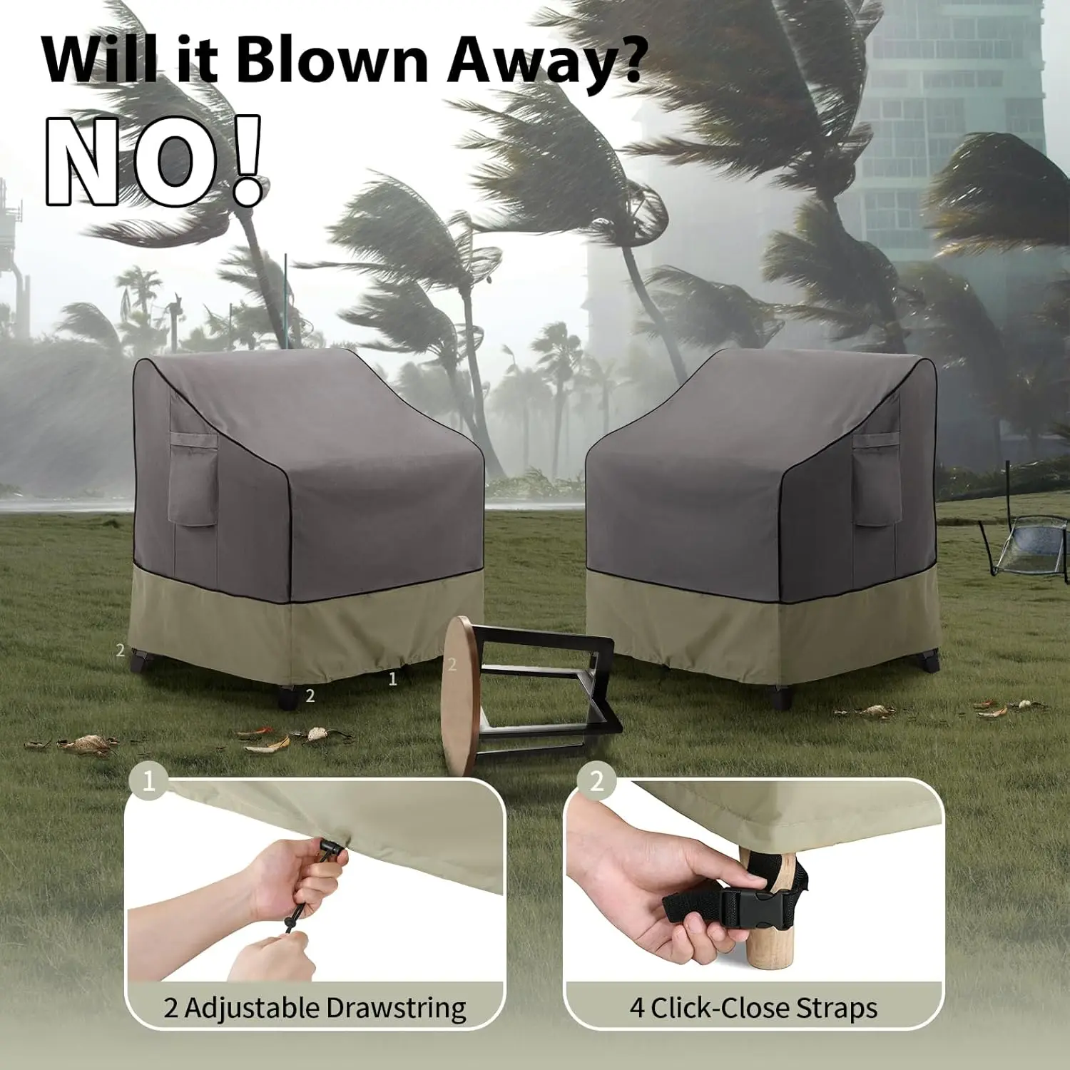 Garden Qulati Waterproof Patio Chair Covers Lounge Deep Seat Sofa Outdoor Seating Covers for Outdoor Furniture