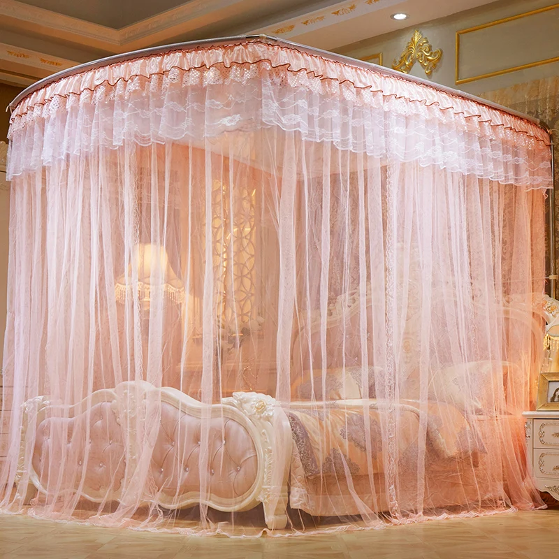 Europe Style Luxury Encrypted 100% Polyester Firm Durable Convenient Soft Lace Anti Mosquito Bed Net