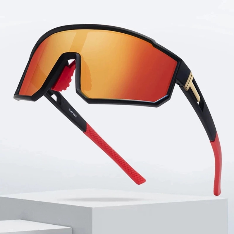 Cango Mens Cycling Sport Glasses Motorcycle Custom Logo Windproof Sunglasses Polarized Running Glasses