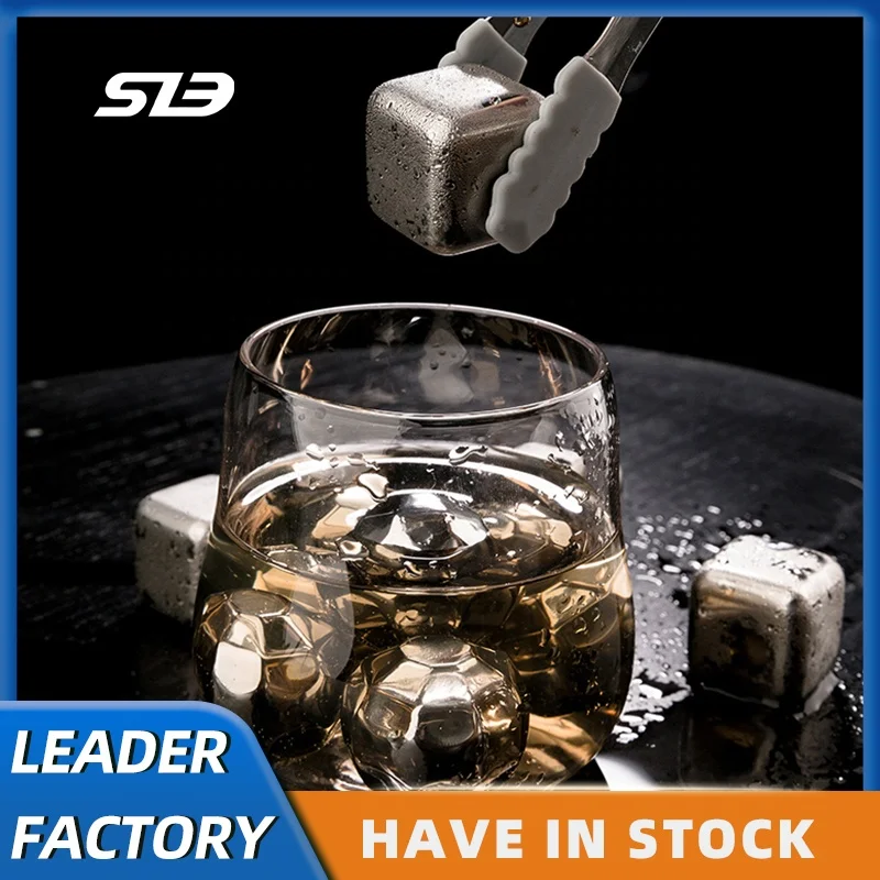 Artificial Round Square Stone Stainless Steel Ice Cubes For Coffee