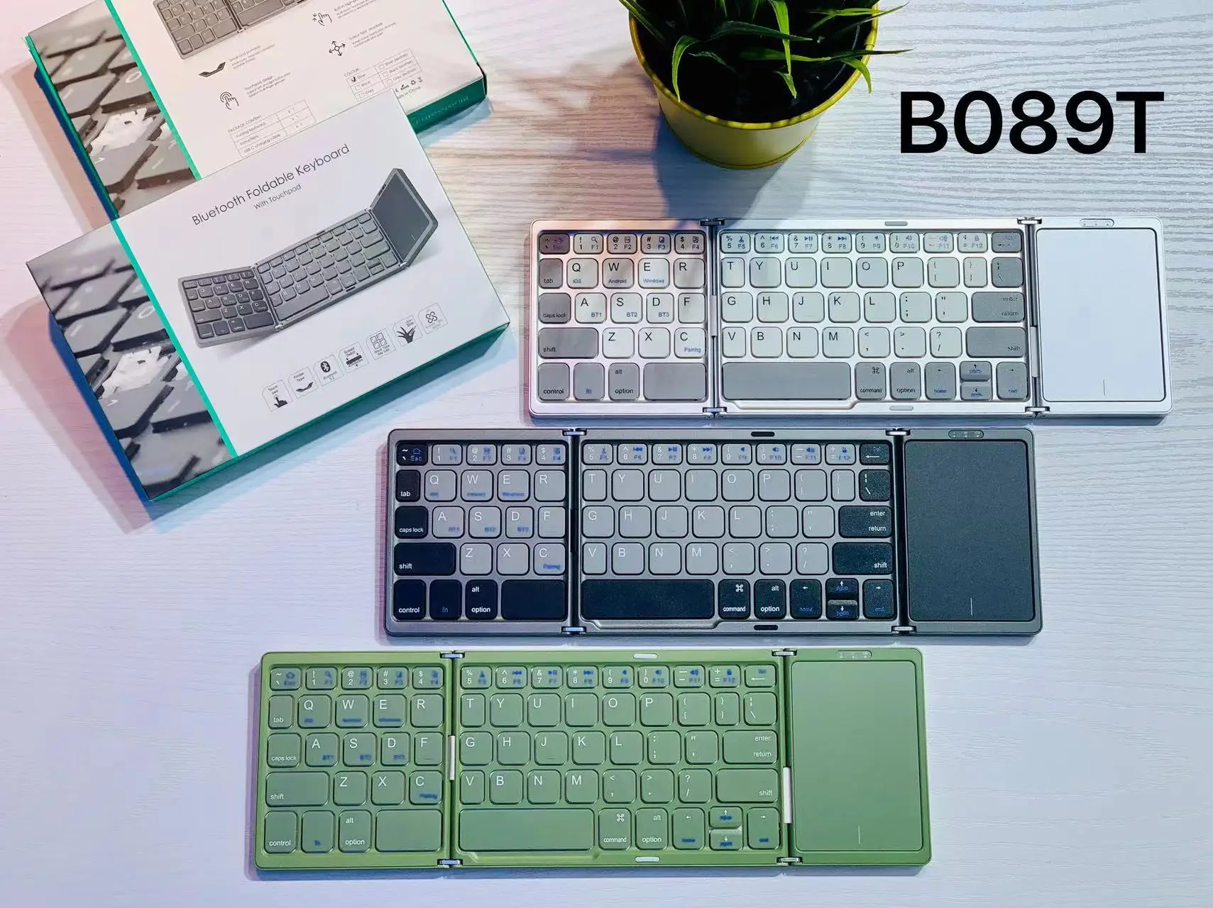 Foldable keyboard with touchpad For Windows Android Tablet mini Bt Wireless Keyboard