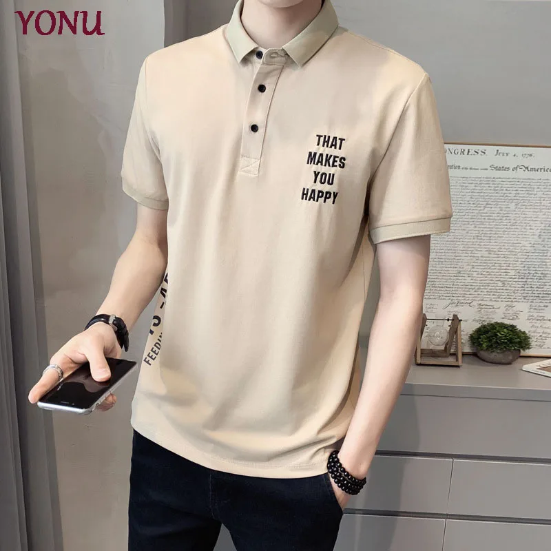 Manufacturers Spandex/Polyester Letters Short Sleeve Soft And Comfortable Sports Polo Shirts For Men