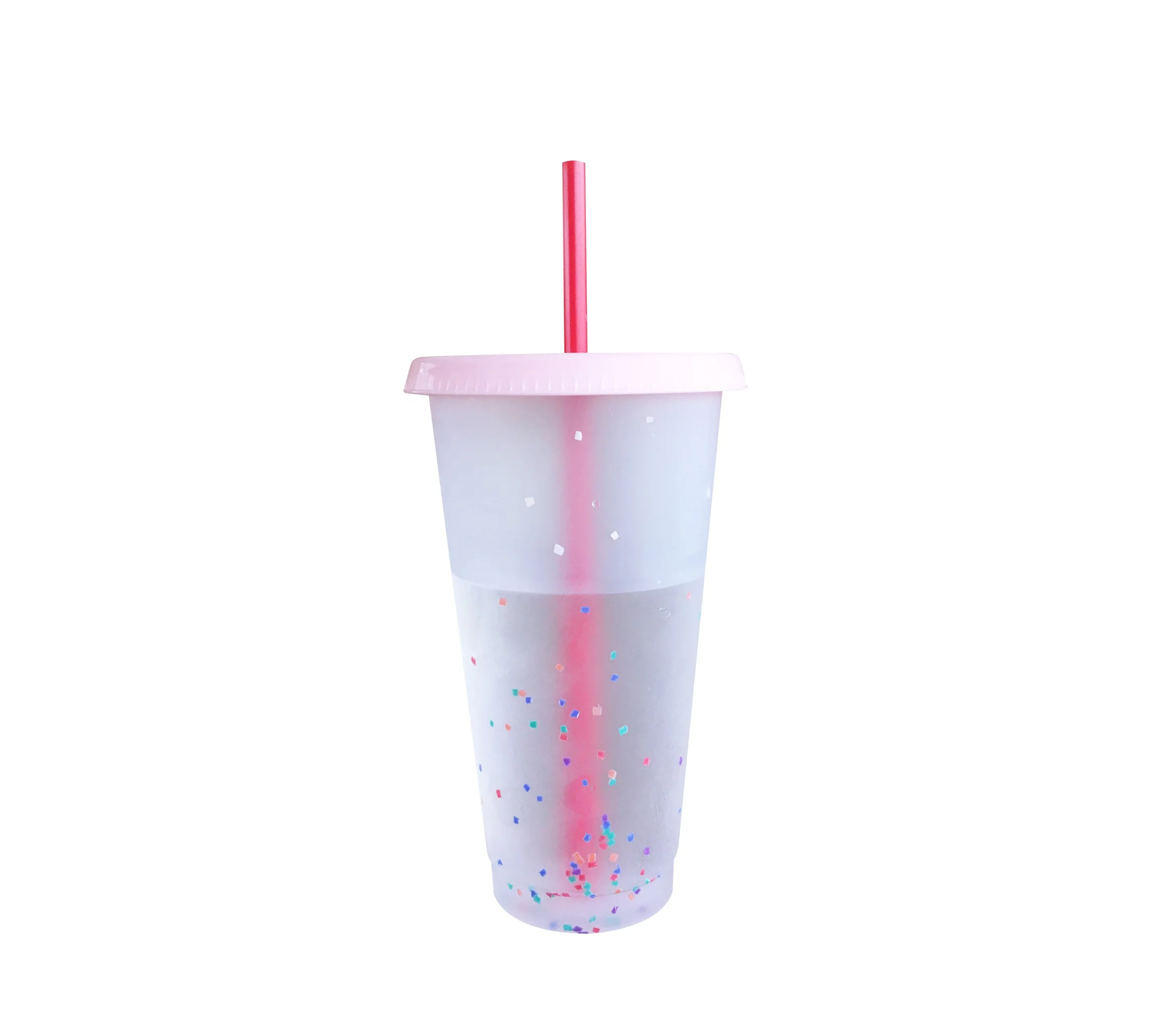 24OZ многоразовый цветной меняющий стакан
