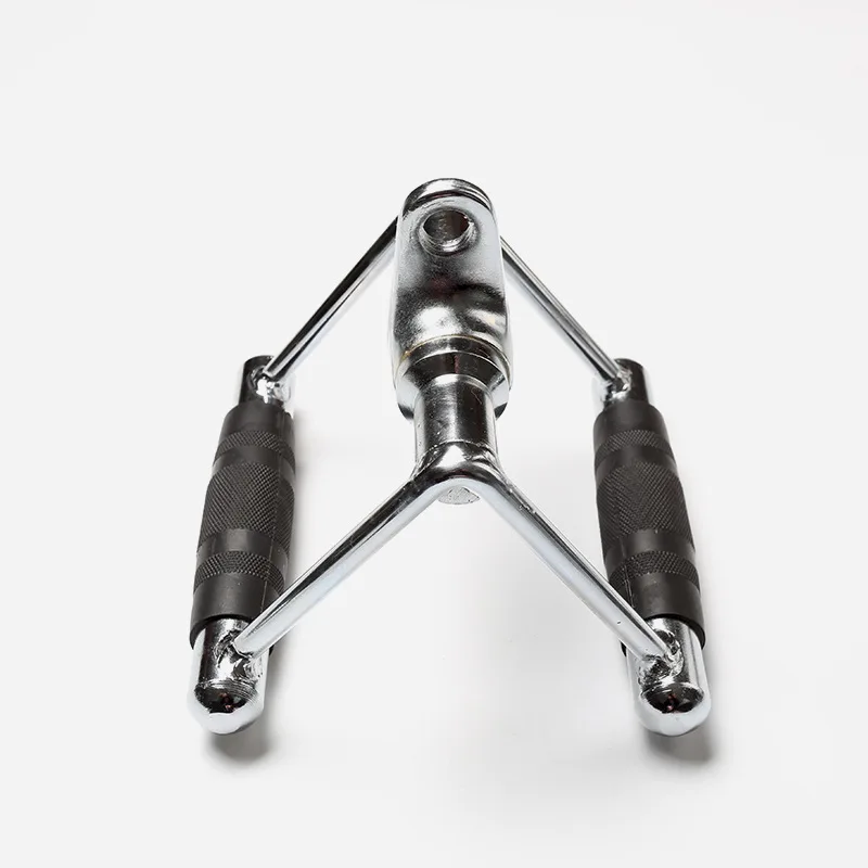 Fitness Gym Double D Handle Cable Attachment-Seated Row Handle - Tricep V Shaped Press Down Bar
