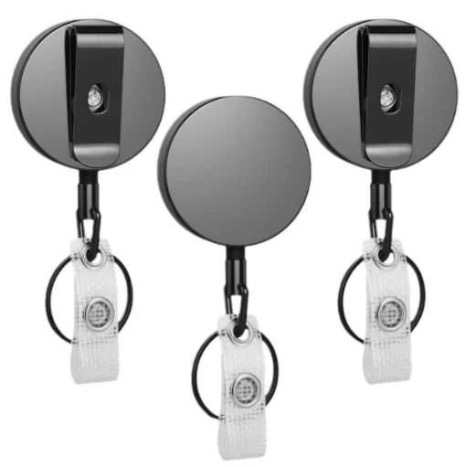 Bestom Heavy Duty Stainless Steel Keychain Retractable Metal Badge Reels ID Holder  Custom Logo for Souvenir Key Holder