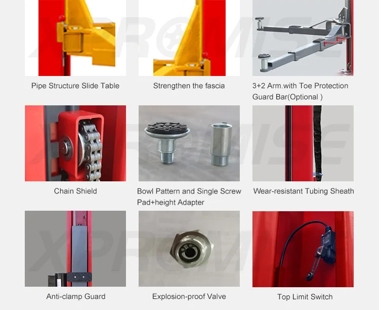 Chinese supplier 2 Post car lift Double Cylinder Hydraulic Maintenance Equipment 2 Columns  Lift with CE  two side lock release
