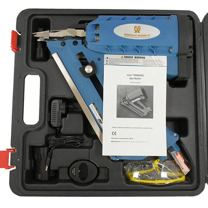 Portable Cordless Non Pneumatic Factory Supply Li-ion Battery Cordless Gas Nailer Hot Sale GSN90 Concrete Gas Nail Gun