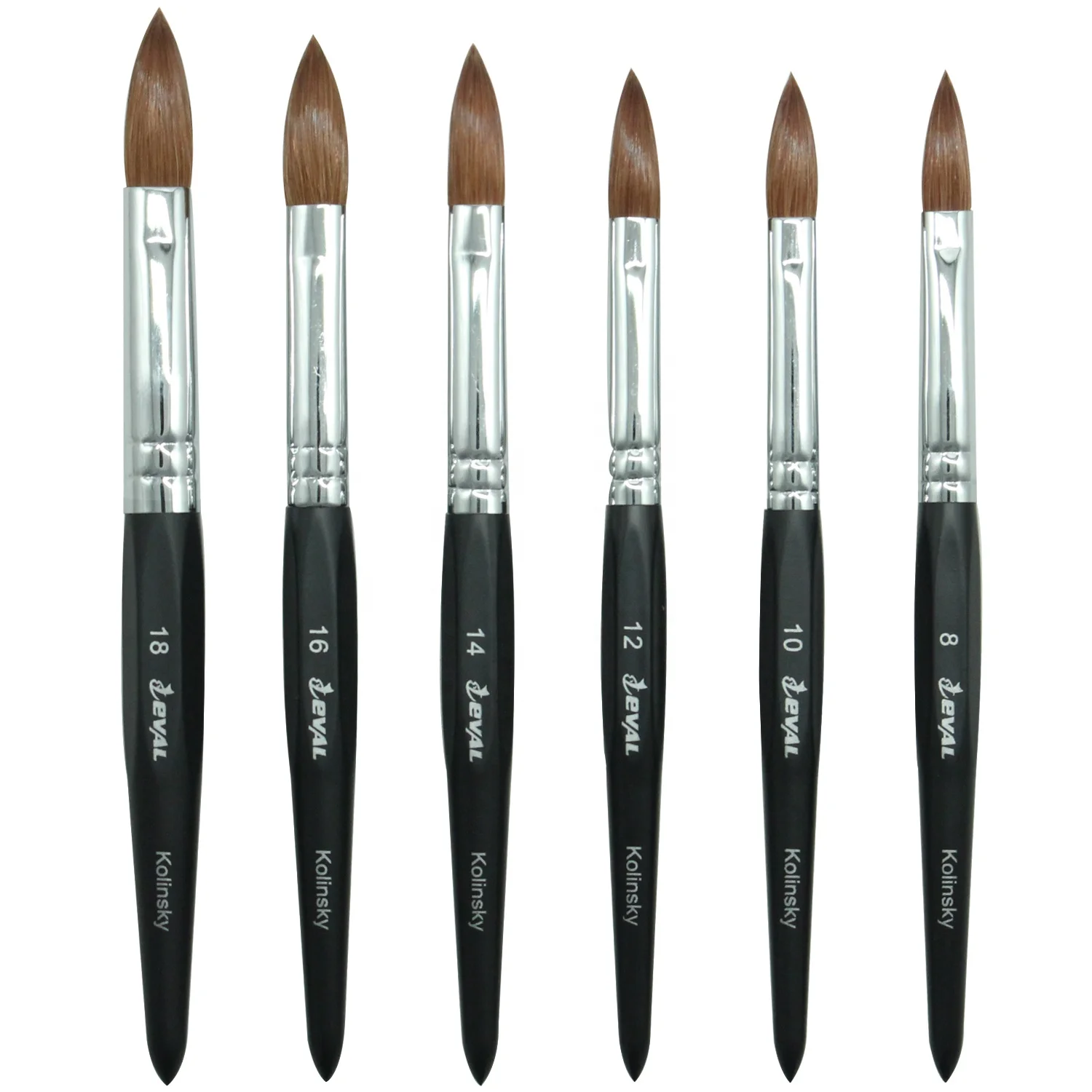 EVAL Professional Premium Kolinsky Acrylic Nail Brush Round Crimped Acrylic Nail Brush