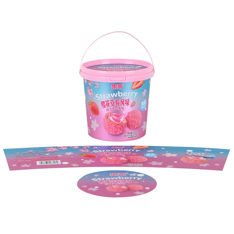 1.2L 1kg Wholesale custom logo printed artwork design Food grade pp labeled plastic bucket iml Ice Cream Buckets packaging