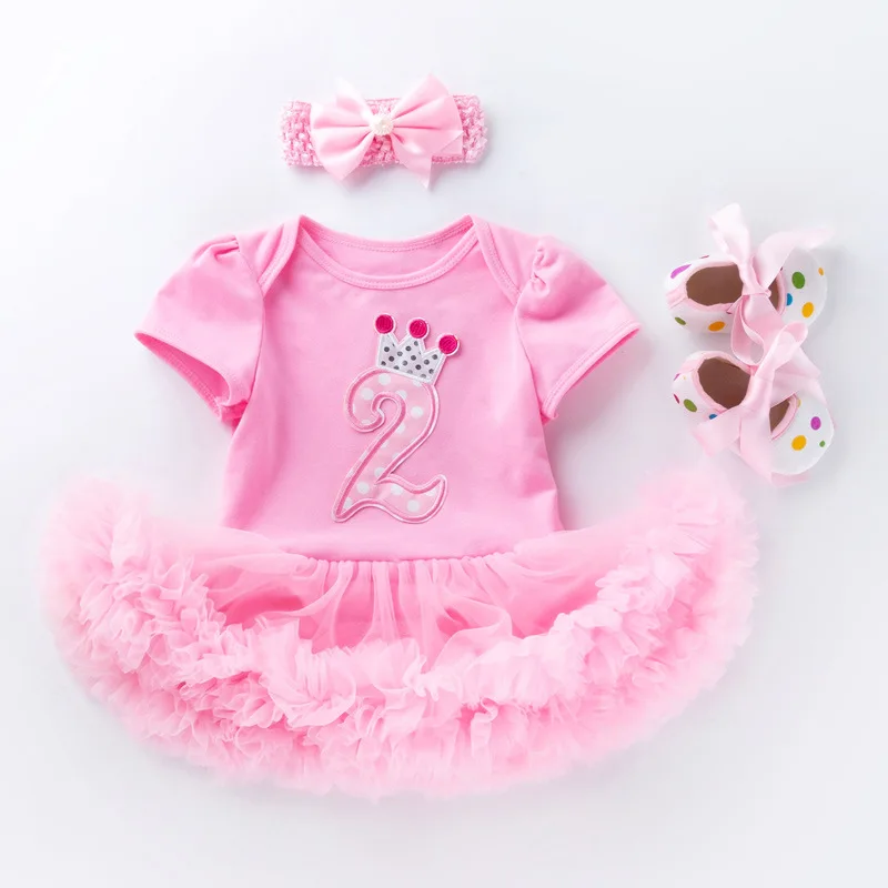 Baby clothes newborn girls 0 to 6 headband party dresses suits cartoon birthday infant clothes