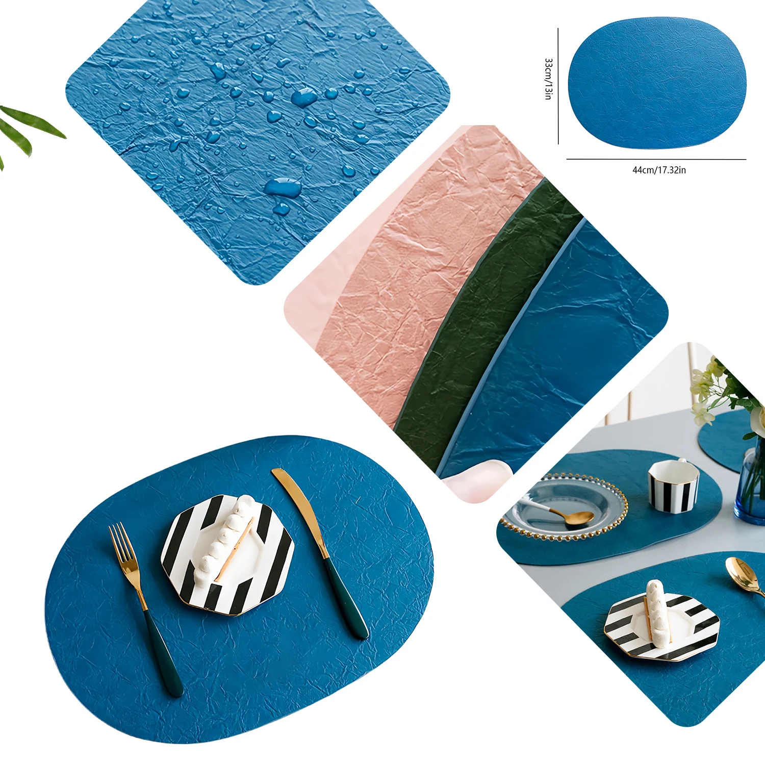 Leather Heat Insulation Anti-oil Placemat Dining Restaurant Table Mat Decor Mat Placemats for Kitchen