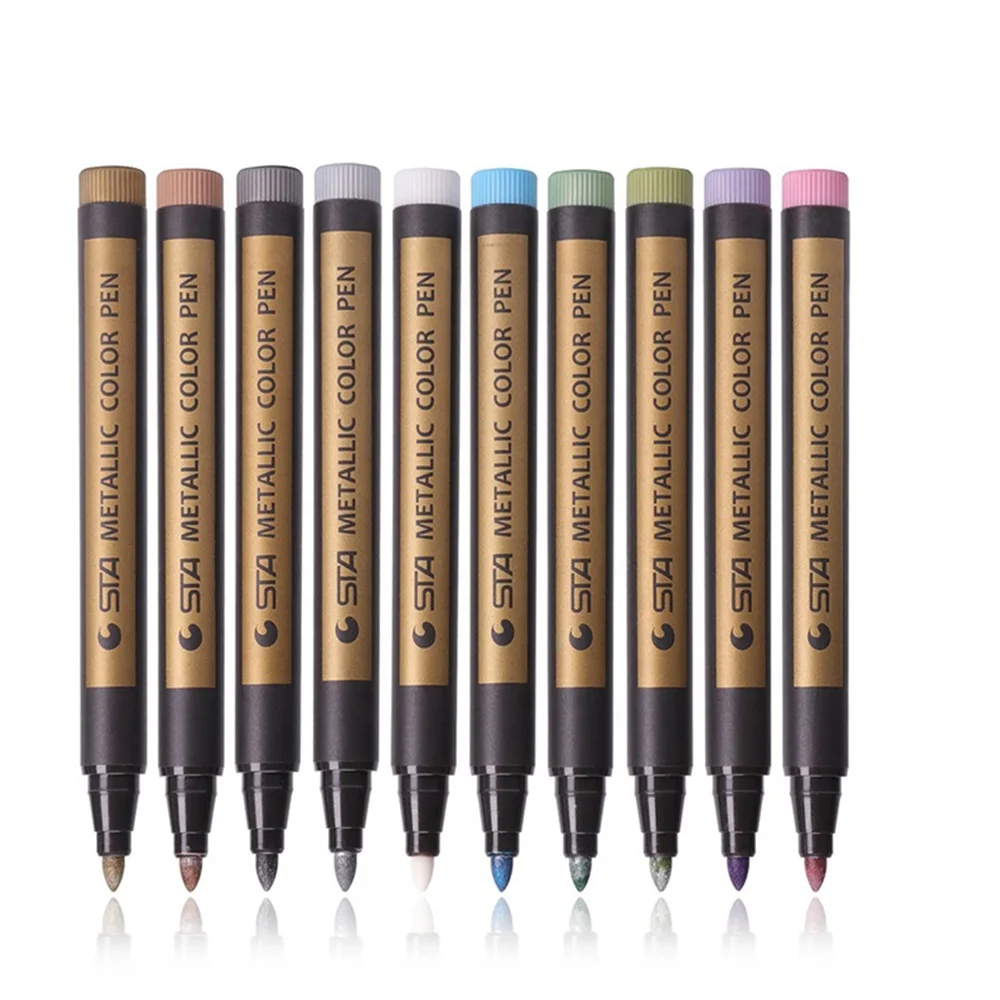 Wholesale Acrylic Art Paint Marker Pens 26 Colors Soft Brush Metallic Glass Pen for Card Making Crafts Rock Painting Set