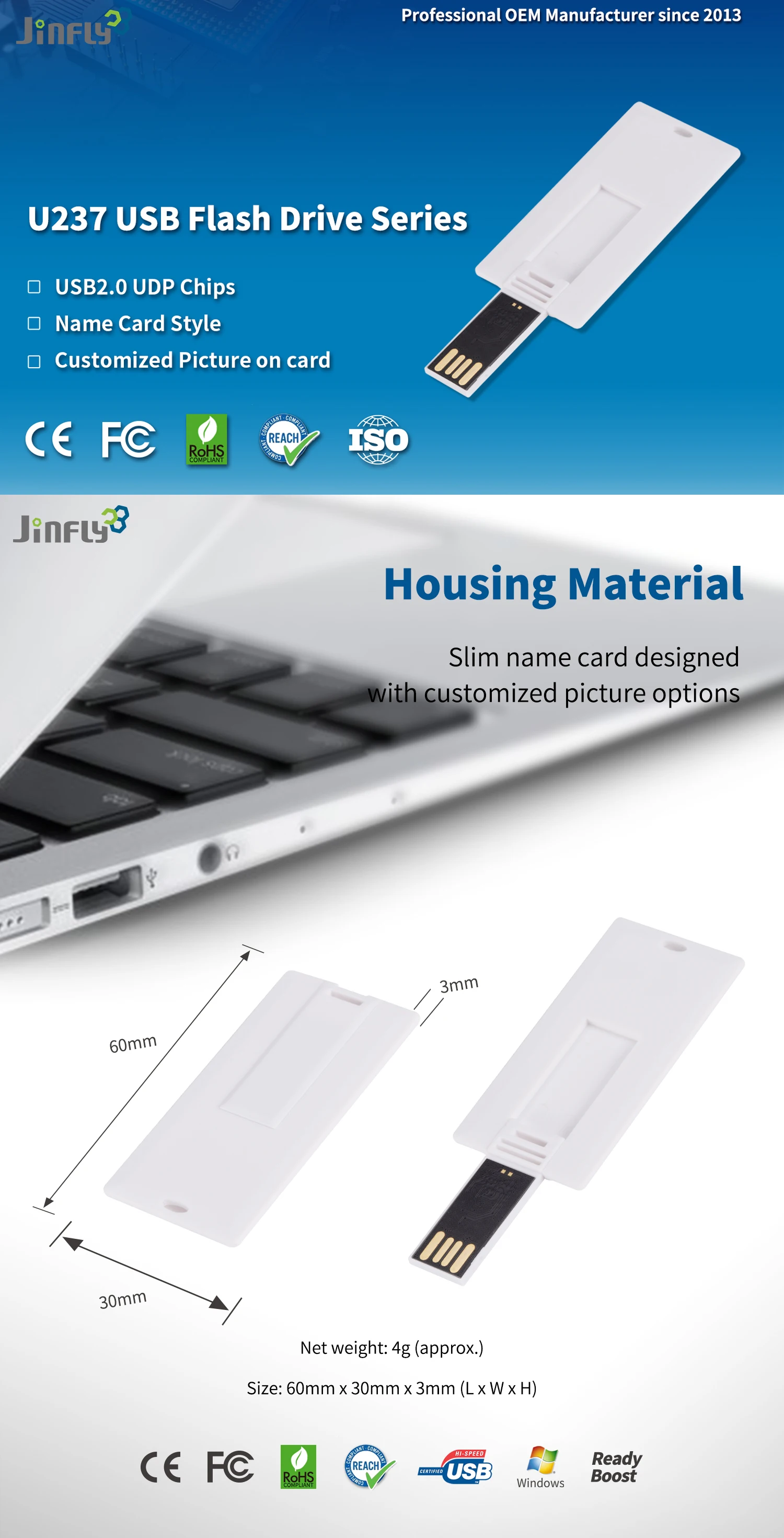 JINFLY UDP Manufacturer Custom Popular Credit Card 16gb Pendrive 512MB 1GB 2GB 4GB 8GB blank usb card flash drive 2.0