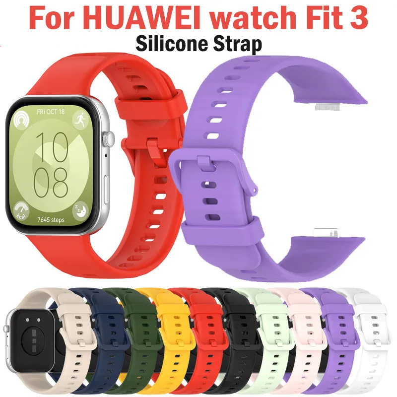 Silicone Strap For HUAWEI Watch Fit 3 Watch Bracelet Replacement Sport Watchband