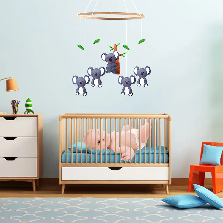 All new product felt baby crib mobile Eco-friendly felt Koala baby bed mobile hanger felt baby mobile toys