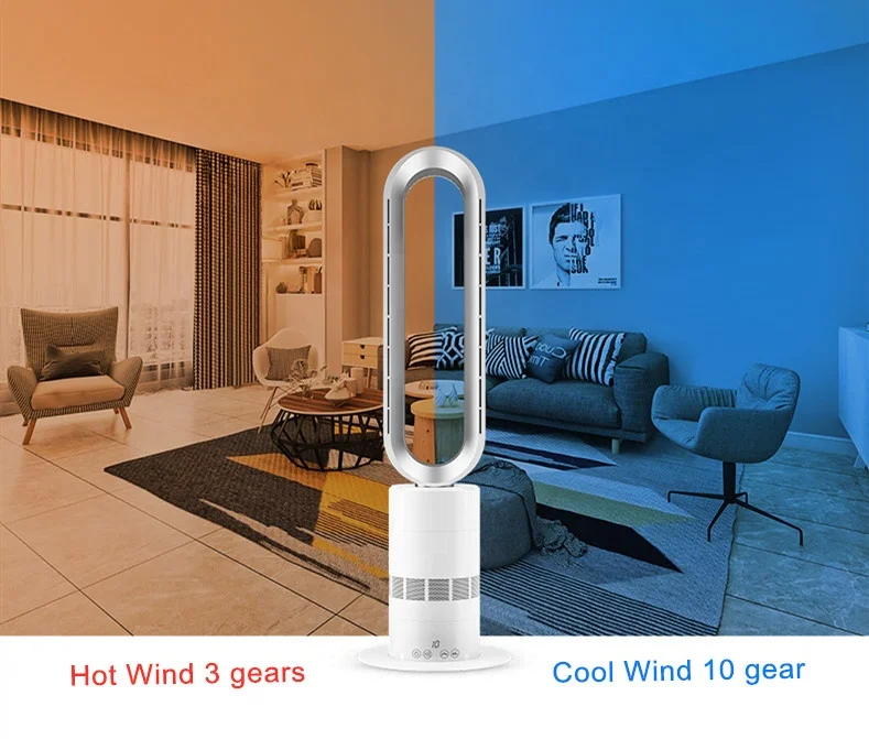 Home Stand OEM PTC Ceramic Heating Element 10 Windspeed Electric Table Tower Bladelesss Fan Heater