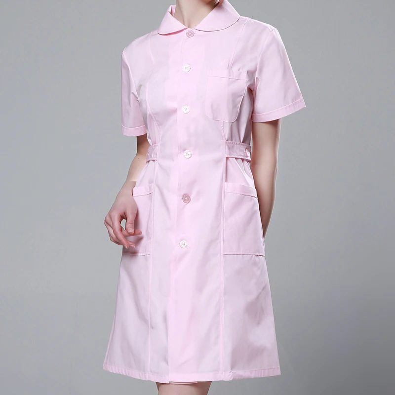 different collar pattern short sleeve long sleeve stock lot shipping fast nurse beauty spa salon working dress uniforms