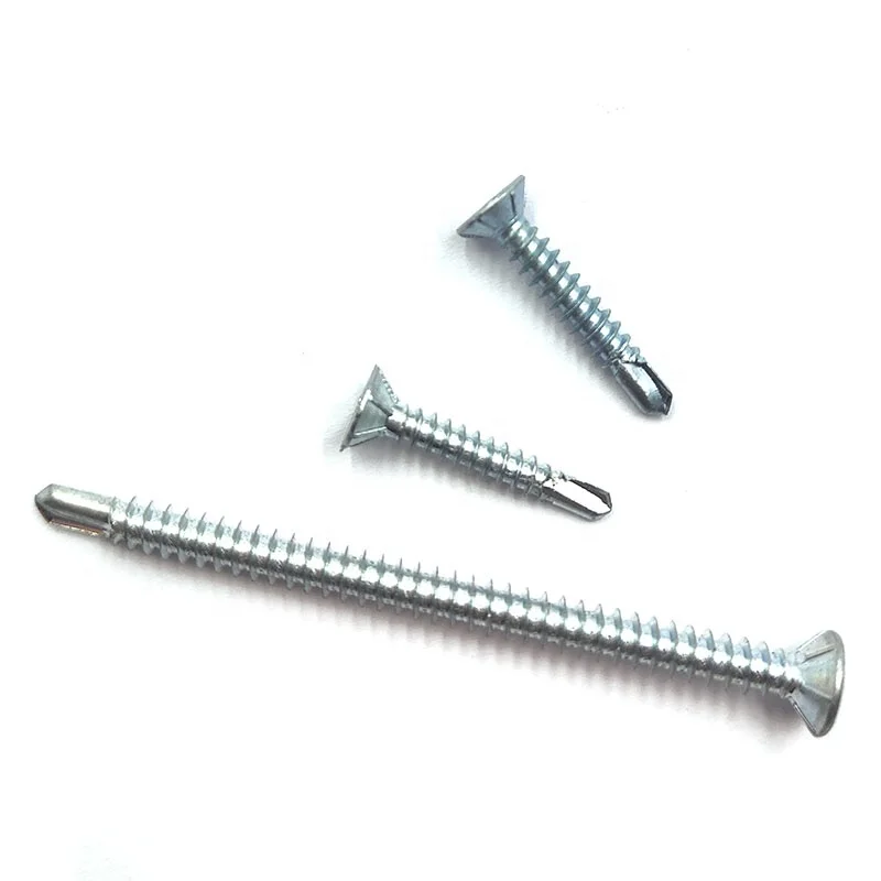 zinc plated countersunk head self drilling screw type 17 tek screw Factory price C1022A carbon steel self tapping