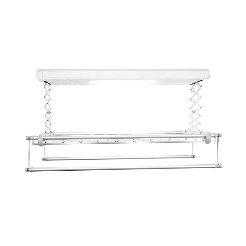 
110V Ceiling Mounted Electric Lifting Laundry Baby Clothes Drying Rack with LED Light 