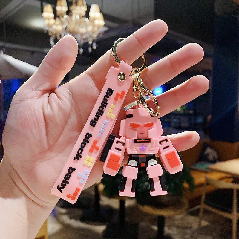 3d Pvc Rubber Cute cartoon Robot Kong Keychain