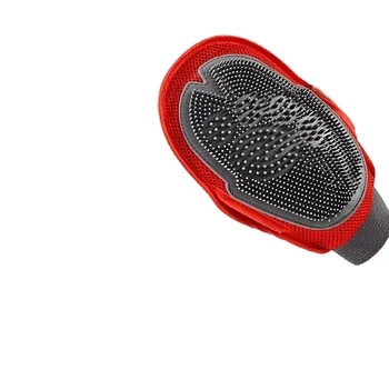 1pc Dog Cat Hair Comb Cleaning Brush Comb Animal Massage Hair Removal Dog Bath Glove Red Pet Grooming Products