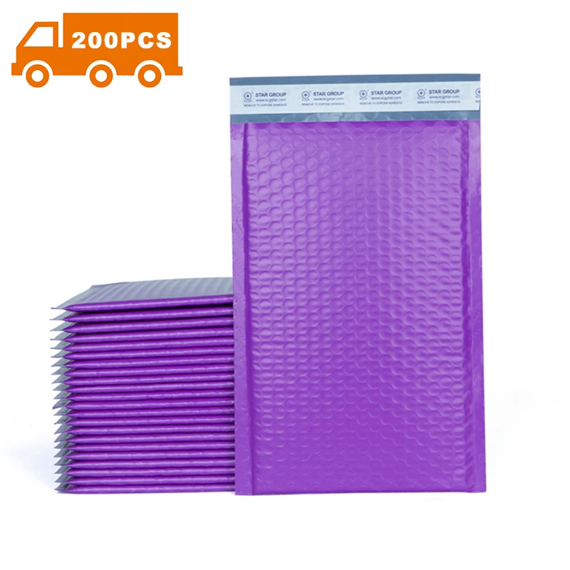 
[Free Shipping] 400 PCS Recycled Purple Lavender Bubble Mailer Poly Shipping Packaging Envelopes Bubble Pack Mailer Bag 