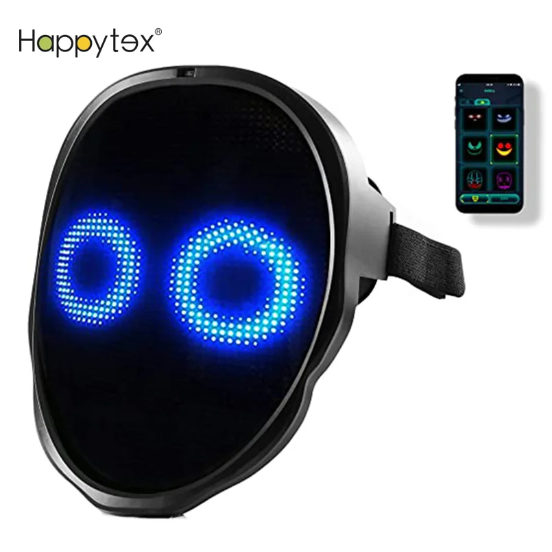 Diy Picture Animation Text Halloween Christmas Carnival Costume Party Game Child Masks Deco GIFT RGB Light Up LED Mask Holiday
