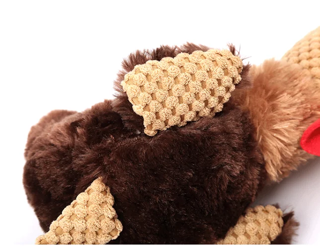 Skinny Rooster Squeaky Plush Dog Toy, Chew Guard Technology - Brown