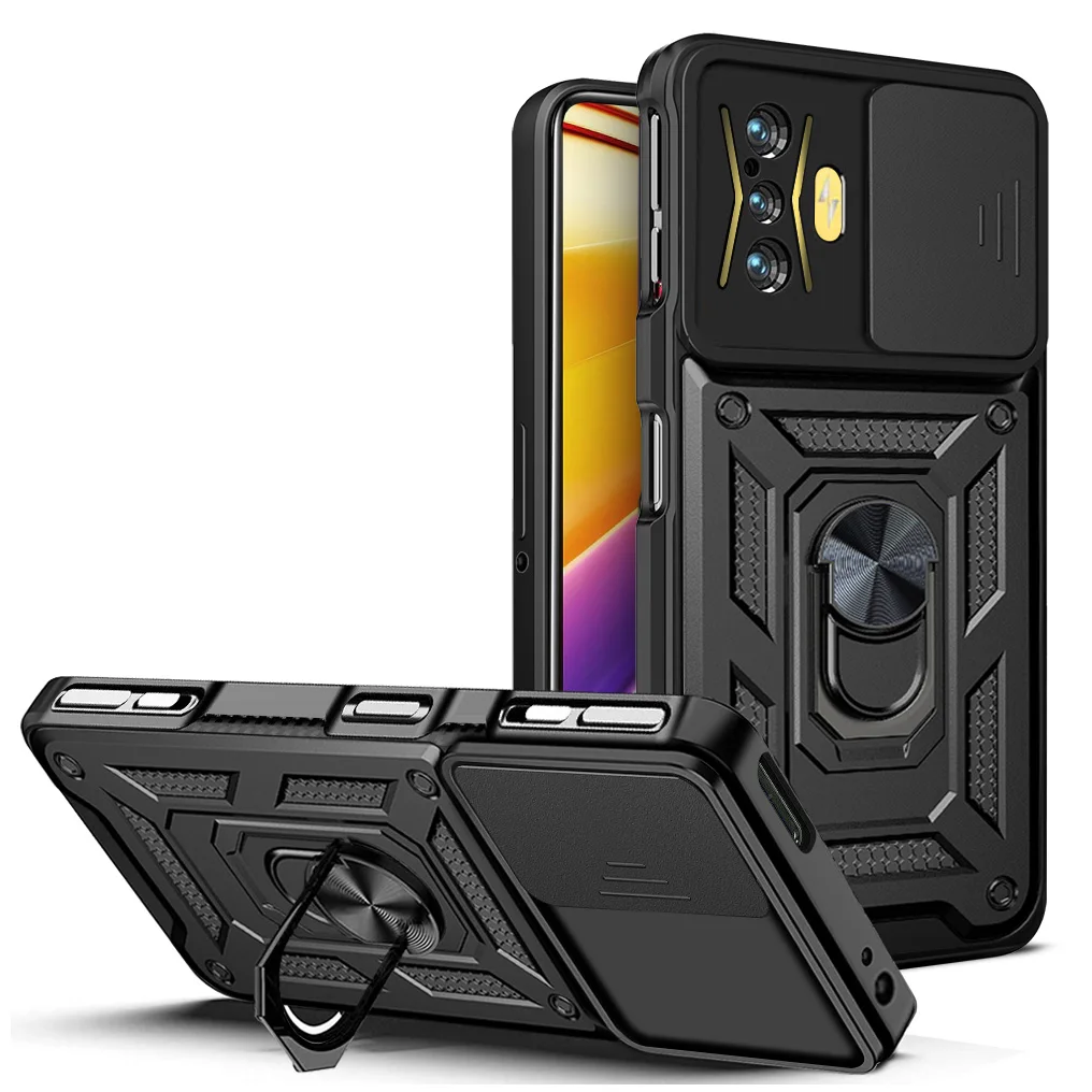 Hybrid Armor for Xiaomi Poco Phone Case Camera Protection Case for Poco F4 GT F3 GT X3 NFC X4 Pro 5G M4 Pro M3 Ring Stand Cases