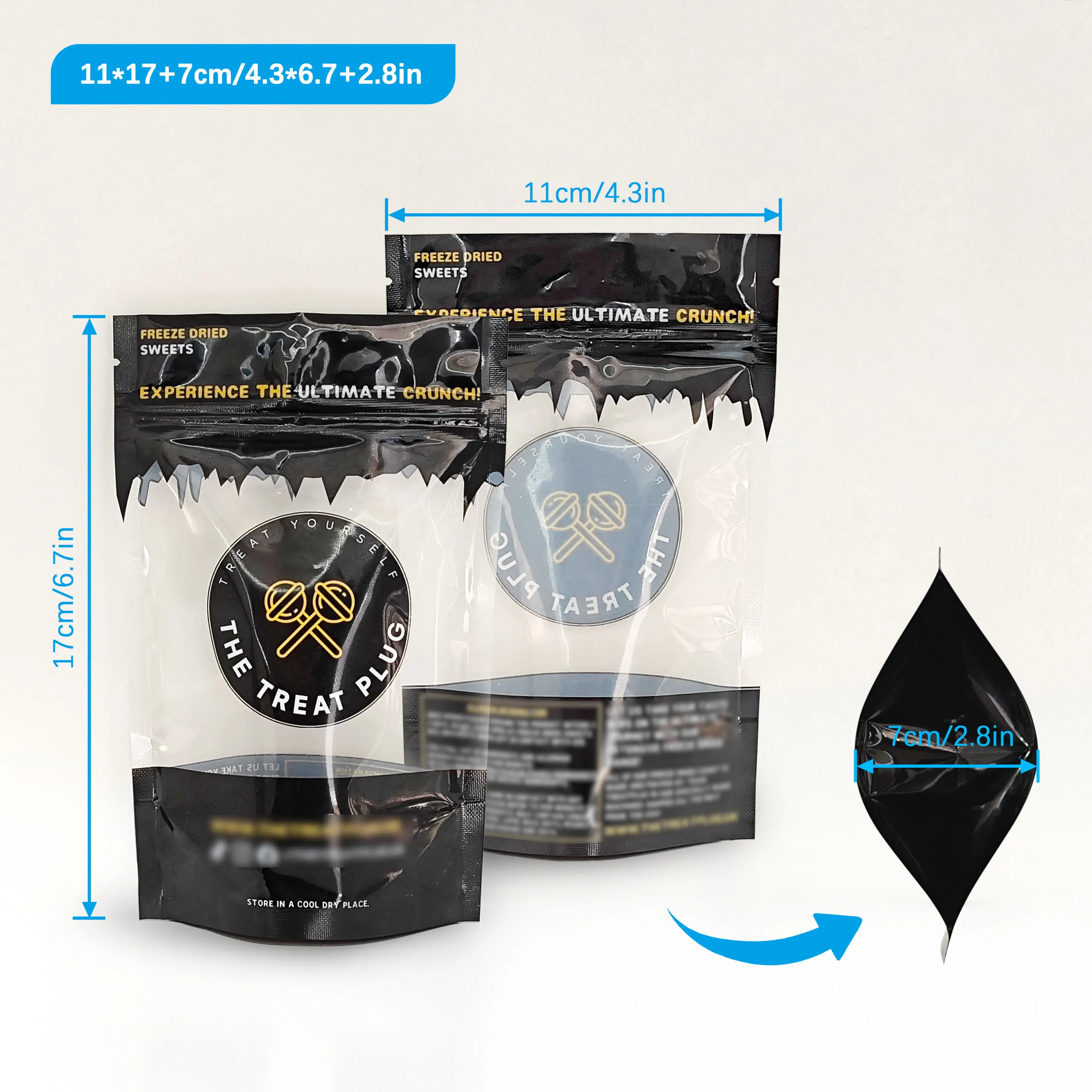 Low Moq Custom Digital Printed Laminated Food Pouch Packaging Clear Resealable Stand Up Zipper Bag With Transparent Window