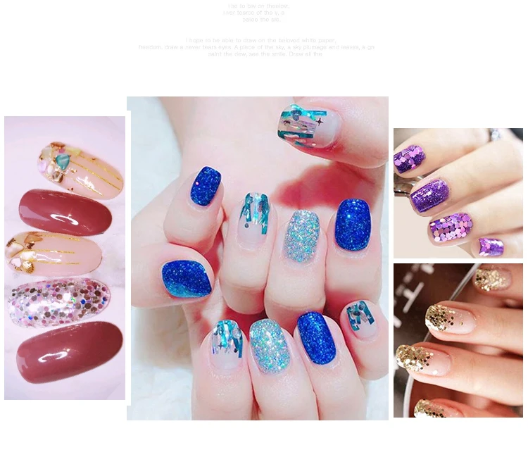 Nail Art Rhinestones Beads Sequins Glitter Powder Manicure Decoral Tips Polish Nail Stickers Mixed Design