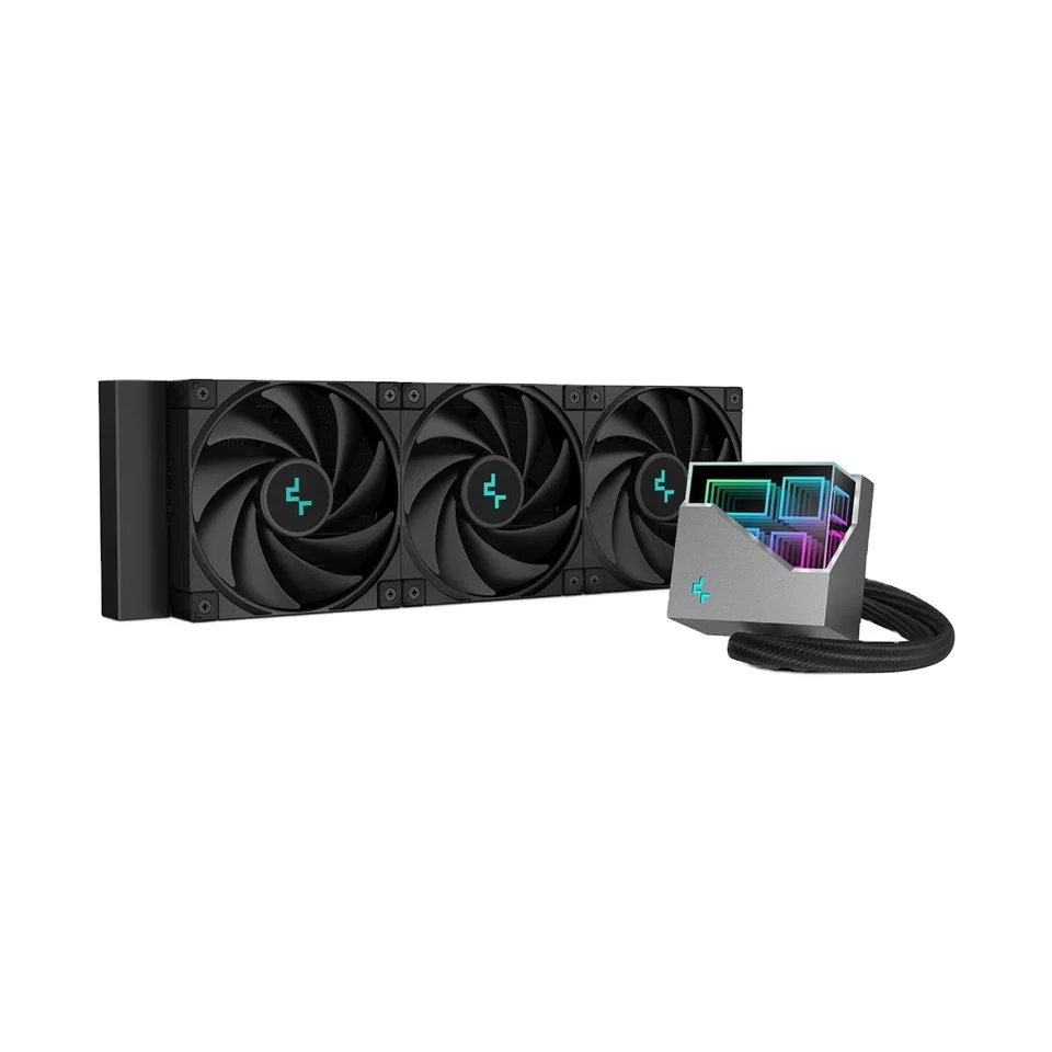 DeepCool LT720 Premium Liquid CPU Cooler  360mm  High-Performance FK120 FDB Fans  Multidimensional Infinity Mirror Block