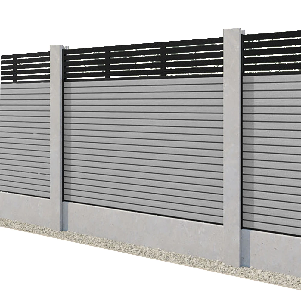 Composite Privacy Backyard Garden Fence Panels WPC Wood Plastic Outdoor Security Railing with Gate Use for House