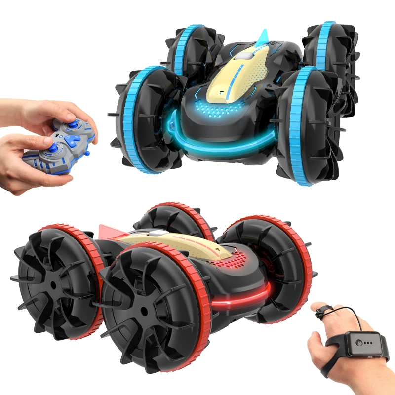 2.4 GHz Lighting Amphibious Remote Control Car Double-sided Stunt  Remote Control Vehicle for Kids RC Car