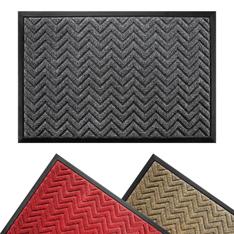Wholesale plain 100% Natural Outdoor Entrance mat Rubber Non Slip door Mat Resist Dirt door mat for home