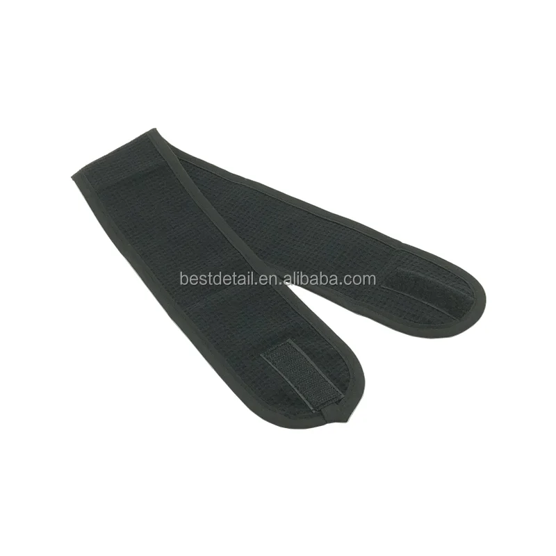 New Custom Black Cotton Waffle Weave Skin Care Terry Face Wash Makeup Sp Hair Headband for Women