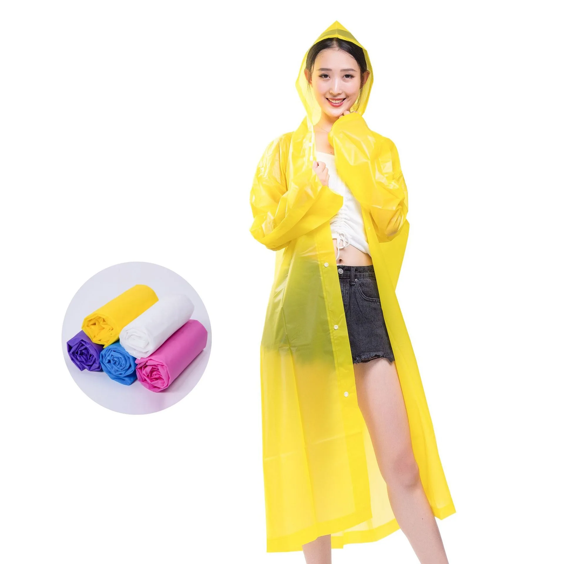 high quality waterproof dustproof rubber band portable rain coat for travel