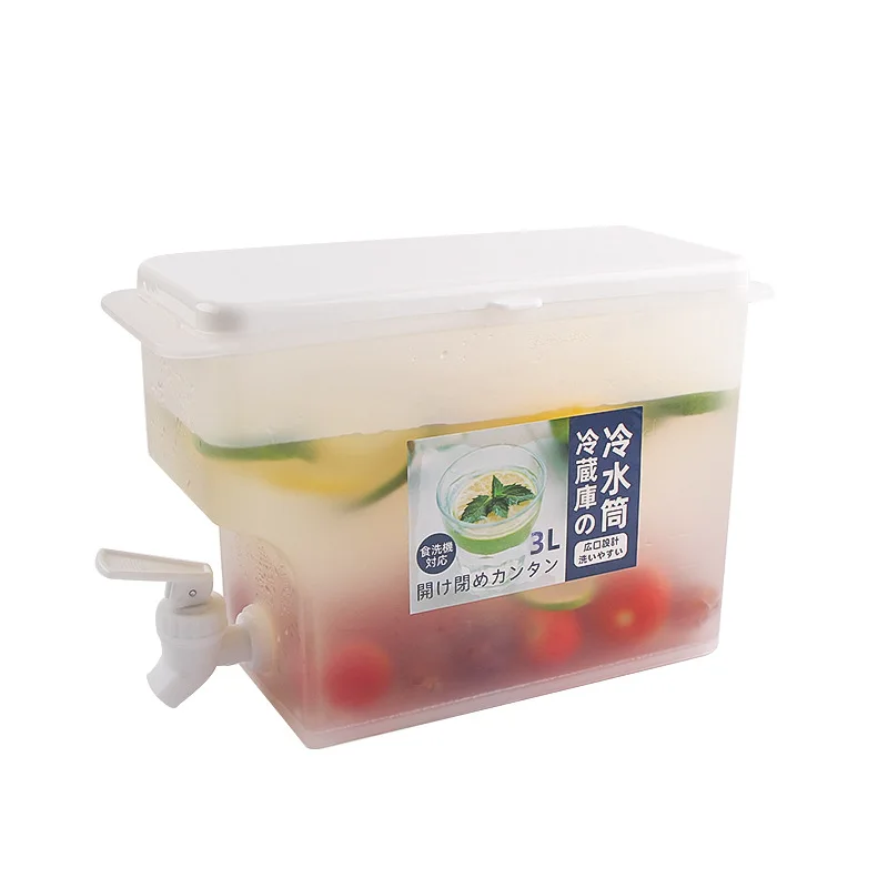
Household refrigerator cold kettle with faucet large capacity lemon fruit teapot summer cool water bucket cold foam bottle curli 