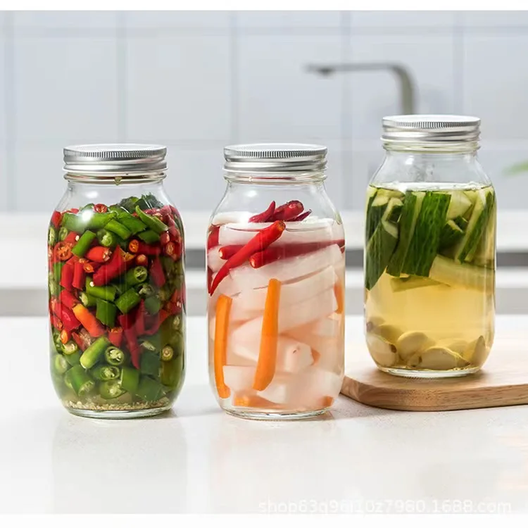 Glass Jars With Lids 12 oz,Canning Jars For Pickles And Kitchen Storage,Wide Mouth Spice Jars With Black Lids For Hon