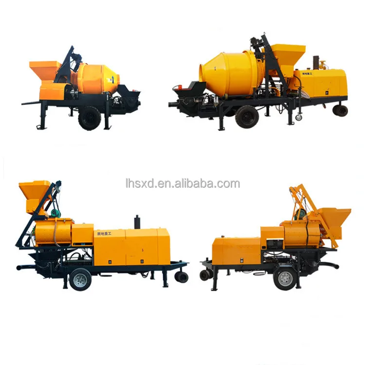 Mini concrete pump Concrete pump  Electric diesel horizontal type /concrete mixer with pump machine with remote control