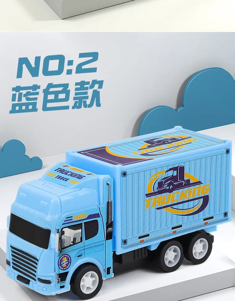 mini Shipping Container Truck Transporter pull back truck toy