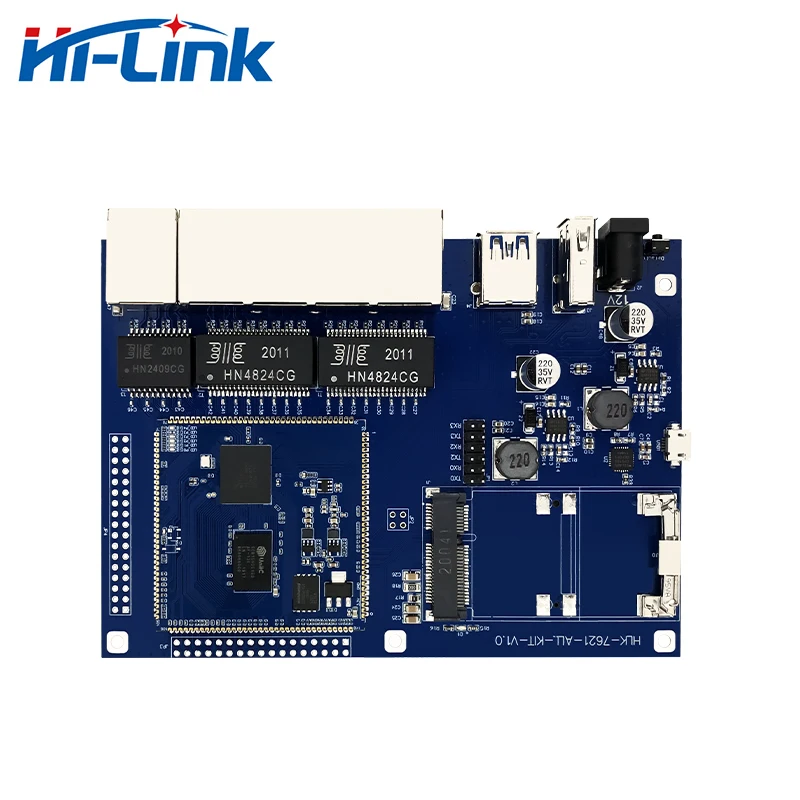 Hi-Link hot sale HLK-7621 GbE Gigabit Ethernet Router module with MT7621A chipset Test Kit/Development board