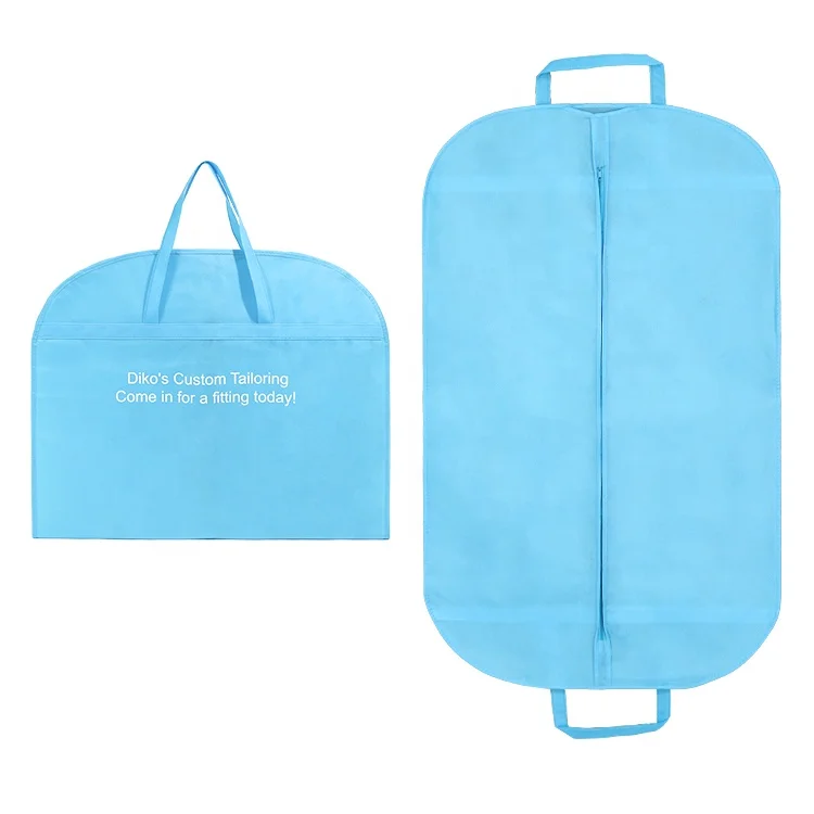 Personalized Logo Custom Luxury Cloth Non Woven Garment Suit Cover Carrier bags With Handle For Suits