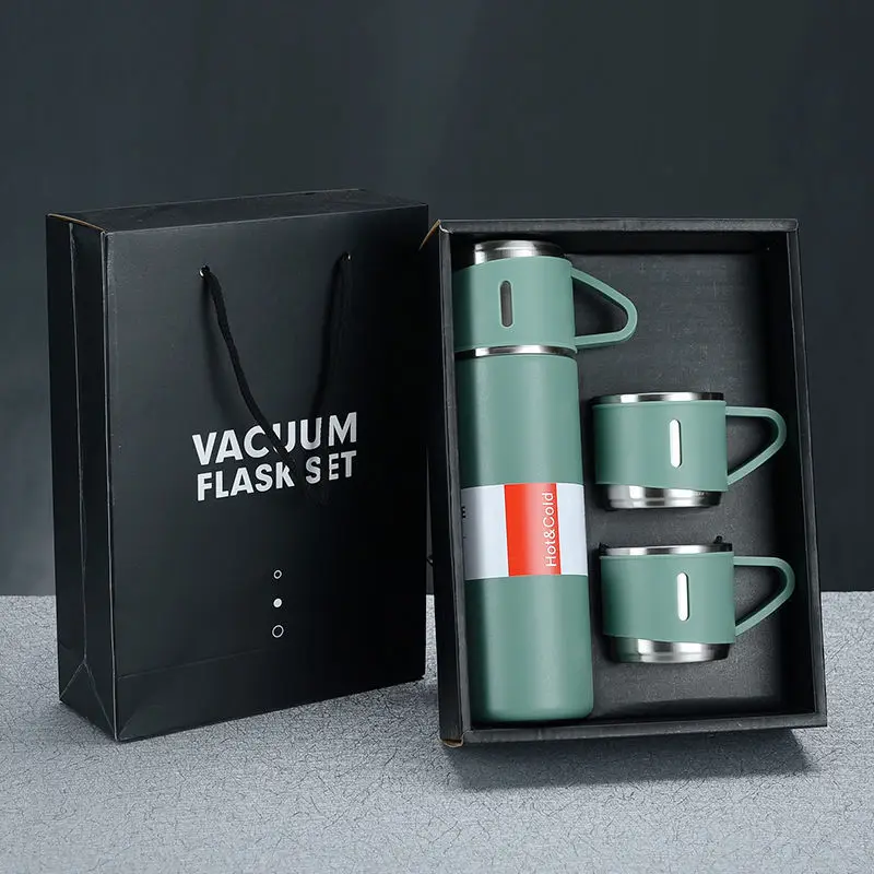 Custom Logo Stainless Steel Vaccum Termo Thermos Insulated Water Bottle Vacuum Flask Gift Set
