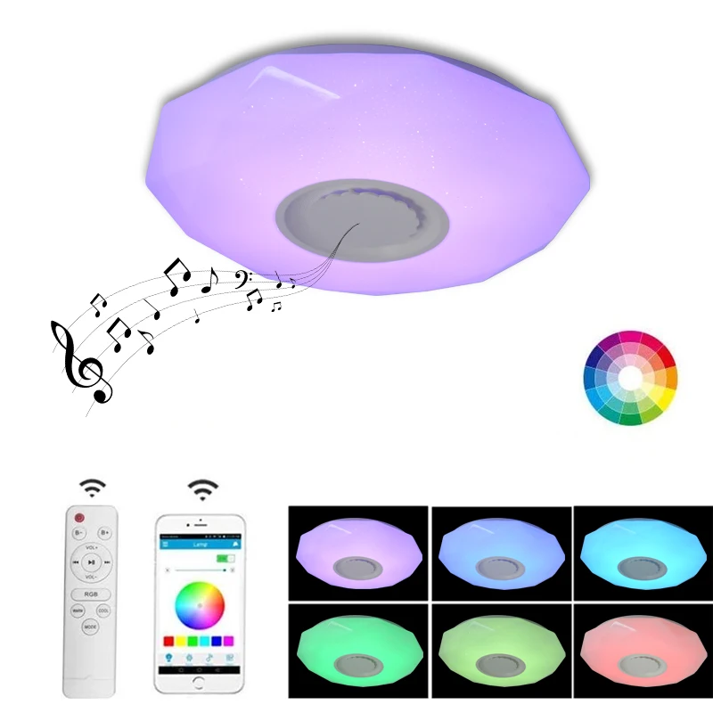 Smart Wifi Voice App Control Music Acrylic Lights Dimmable Bedroom Living Room Led Modern Ceiling Lamp