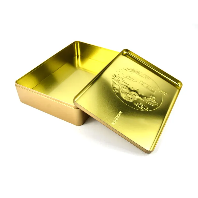 High-End 8-Pack Gold Embossed Moon Cake Gift Box Metal Luxury Gift Boxes for Special Occasions