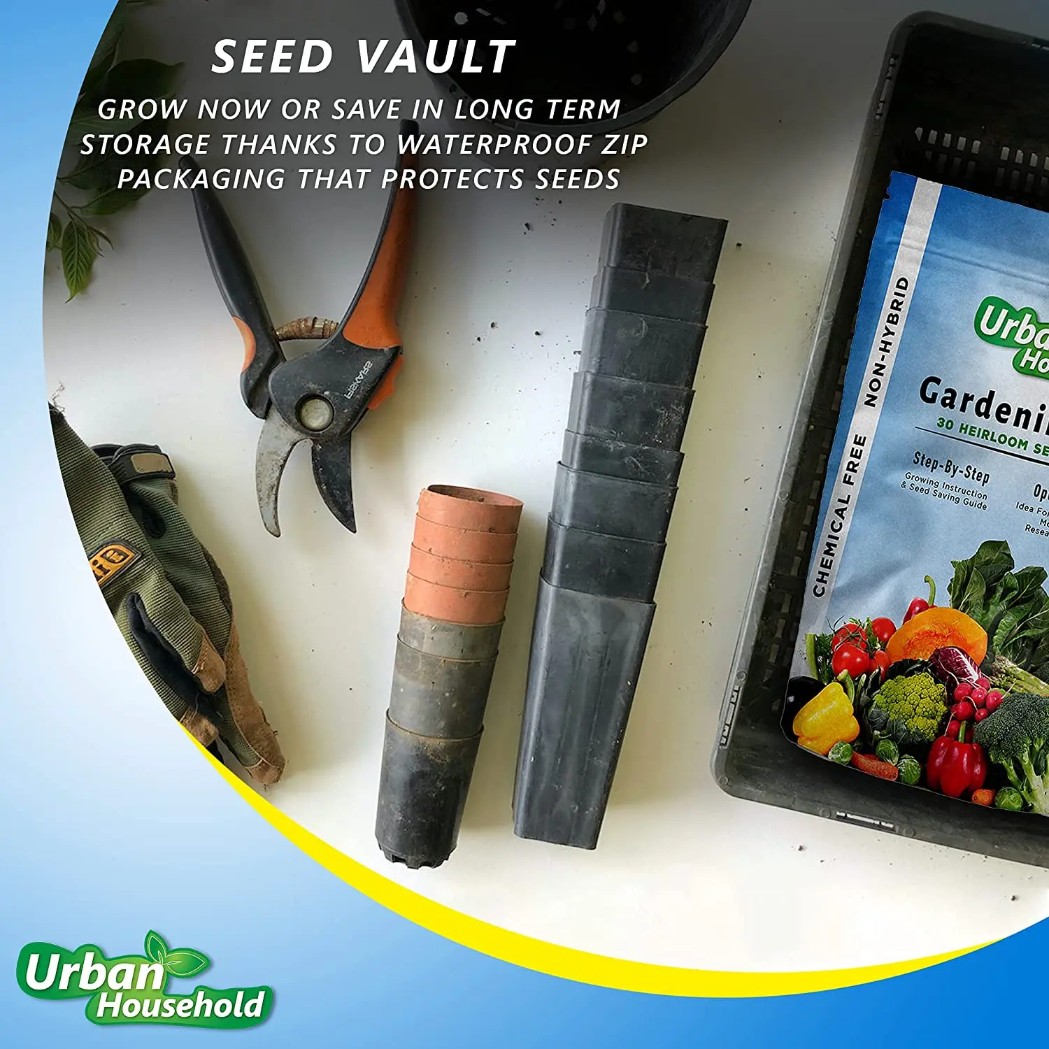 Vegetable Seeds - Set of 35 Assorted Non-GMO Vegetables & Herb Seedlings - Starter Variety Mix for Indoor & Outdoor Gardening