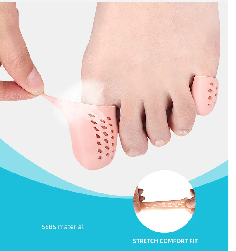 Silicone Gel Toe Tubes Protectors Separators Finger Toe Sleeve Tube Cover Cap for foot care